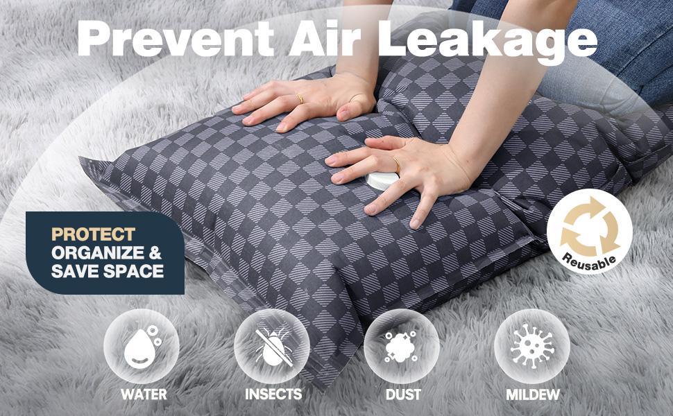 6-Pack Oxford Cloth Vacuum Storage Bags（ 1S+1M+2L+2XL）Space Saving for Clothes/Bedding/Quilts/Cabinets Essential Travel Storage Solution with Hand Pump Compact Travel Solutions Organiser