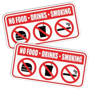 No Smoking Drinking Eating Sticker Vehicle Bus Van Food Window Door Decal
