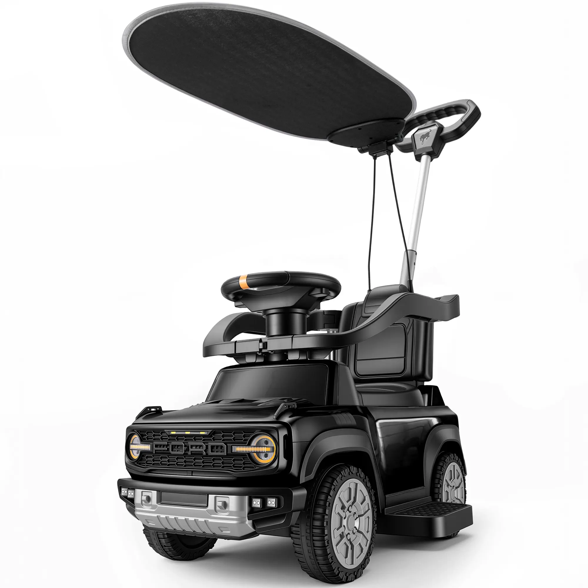 First Ride On Licensed Ford Bronco Raptor 3-in-1 Toddler Push Car for Boys (1-3 Years) with Handle, Safety Rails, Music & Horn – Ride-On Toy & Stroller Substitute