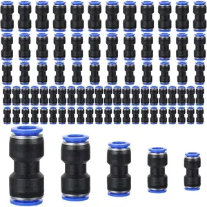 80 Pieces Air Hose Fittings Air Line Fittings Straight Push to link 4 6 8 10 12 mm Quick Release Pneumatic Connectors Plastic Straight Tube Connector Push to Connect Fittings for Tube