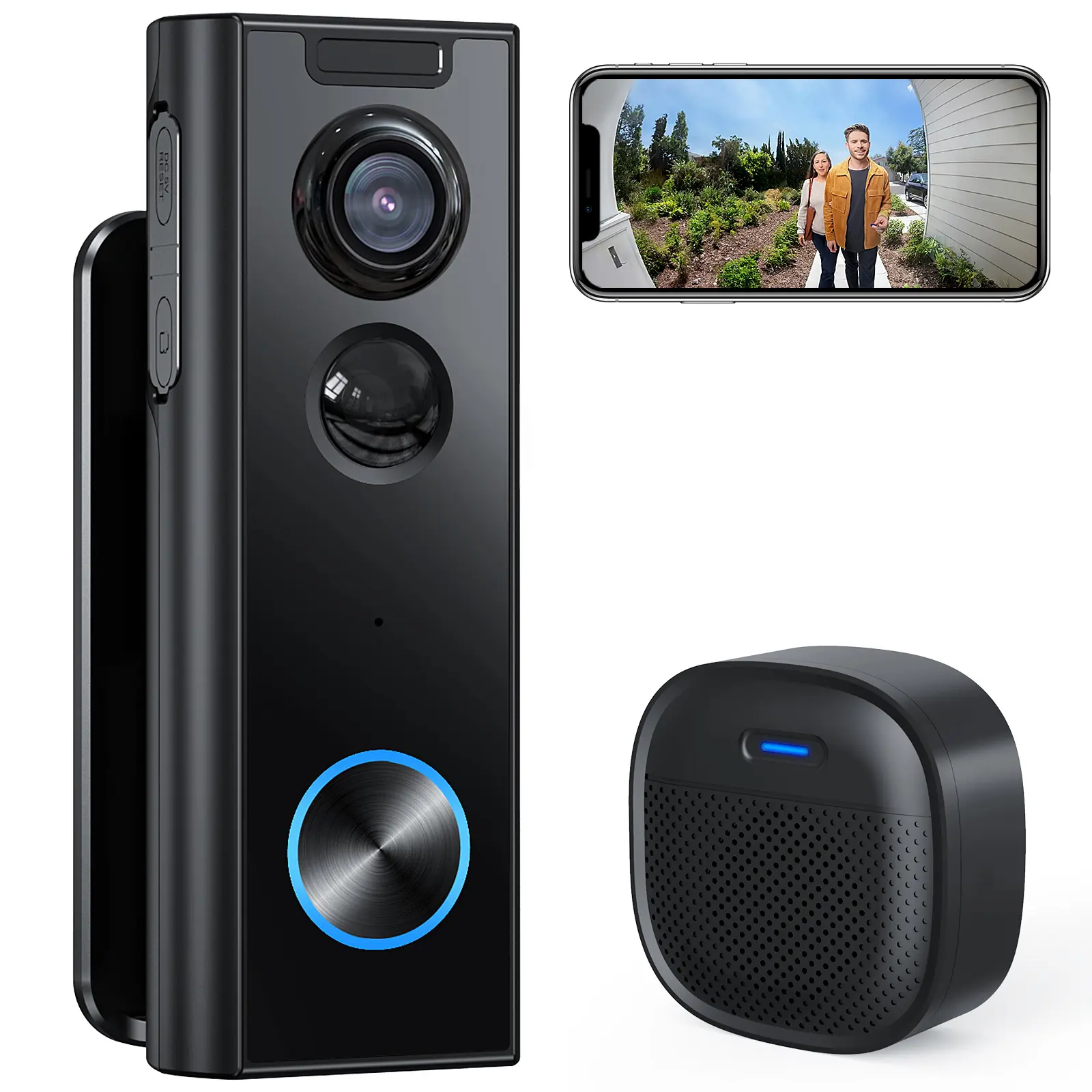 XTU Video Doorbell Cam, No Subscription, Wireless, 2K, 2-way Audio, Instant Alert, Human Detection, Night Vision, Indoor/Outdoor Security, Waterproof Privacy
