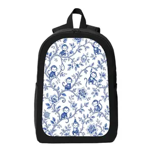Cute Monkey Pattern Backpack Lightweight Casual Backpack with Zip Closure Adjustable Straps, Applicable to for Women and Men