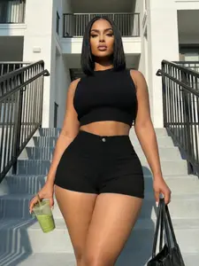 High Elasticity Zipper Shorts for Women, Sexy Ladies' Fashion Casual Solid Pants, Comfortable and Stylish, Perfect for Daily Wear Fit