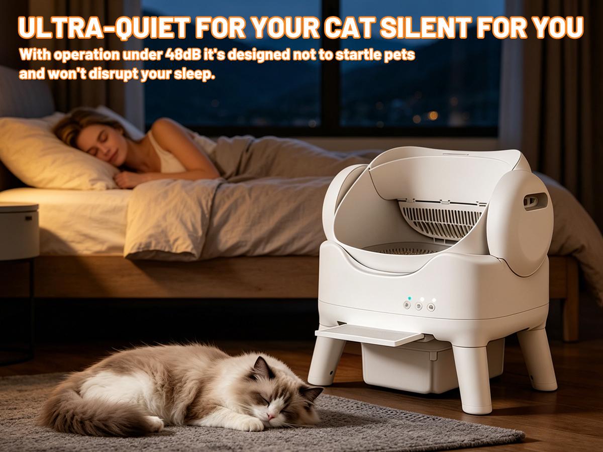 Smart Self-Cleaning Cat Litter Box | Automatic Litter Robot Box, Large Open-Top, Anti-Pinch & Safety Sensors, Easy Step for Senior Cats, Multi-Cat Friendly, Indoor Pet Hack #SummerVibes #PetLovers