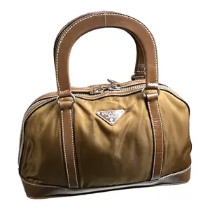 Pre-owned PRADA Nylon Tote Bags Hand Bag Brown Nylon