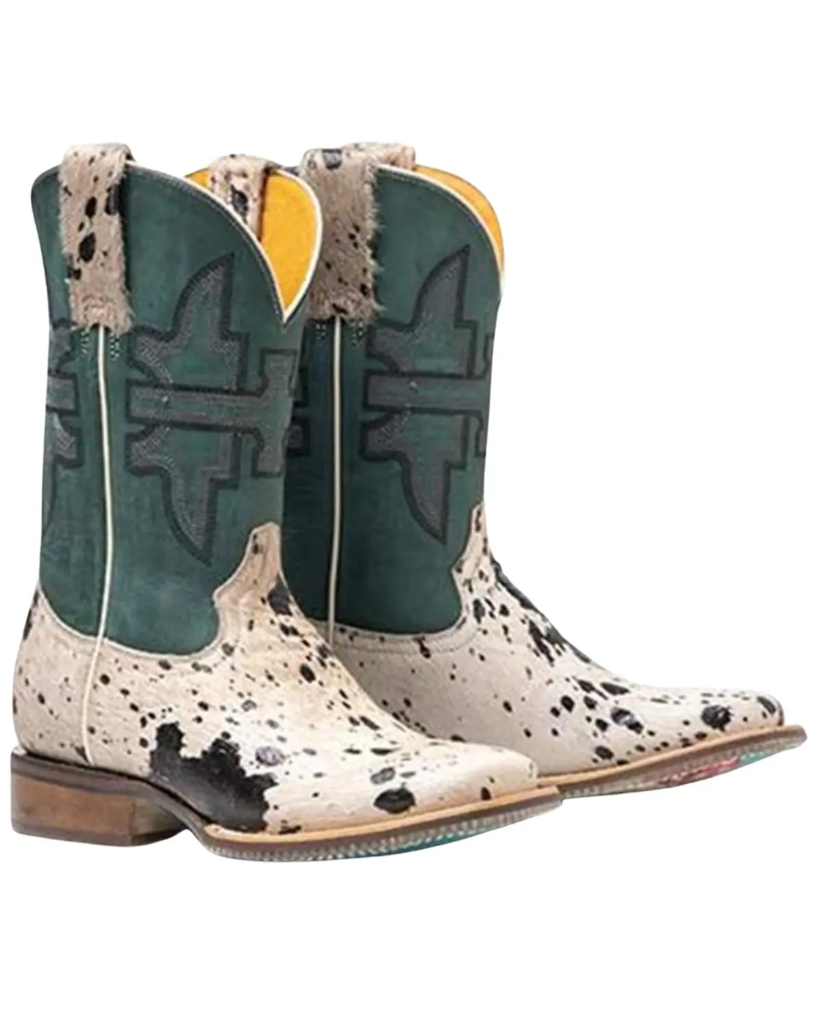 Tin Haul Women's Women'S Shaggy Spot Western Boot Broad Square Toe - 14-021-00053 Wh