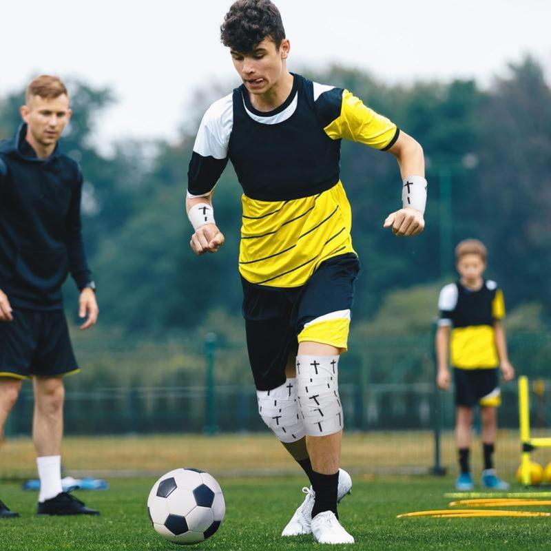 "TikTokShopBlackFriday" Cross Tape Christian Athletic Sports Wrap 2in x 23ft, Cotton Elastic Wrist and Muscle Support Tape with Jesus Print, Durable Breathable Bandage for Soccer, Football, Baseball, Gymnastics, Boxing, and Church Gifts unisex birthday