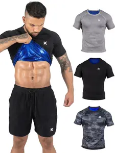 [Kewlioo Official]  Men's Heat Trapping Sauna T-Shirt for Gym, Exercise, 3-pack Multi Color Athletic Workout Clothing Athletic Training Apparel High Performance Activewear  Tee