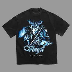 Vergil Nelo Angelo Alpha and Omega Devil May Cry DMC Gift for movie fans Top Apparel Classic Oversized Seamless Simple Straight Man designer shirts Men's Regular Fit Floral Print Tee Heavyweight Cotton T-Shirts