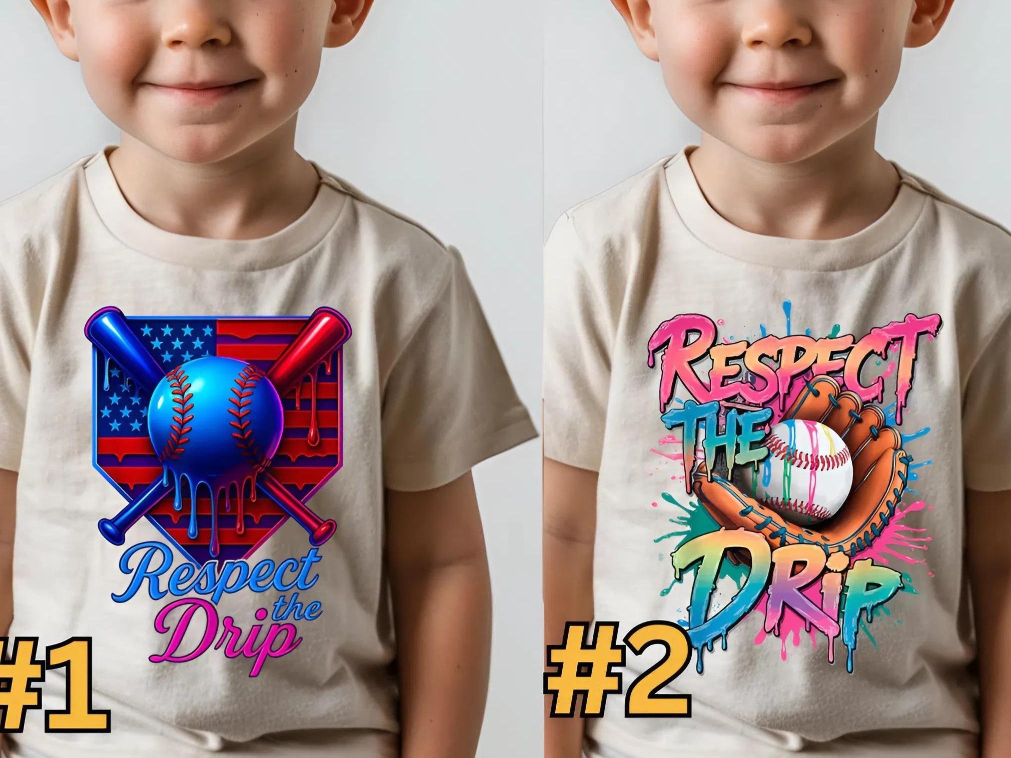 Baseball Life Style Youth Shirt, Drip Baseball Ice Cream T-Shirt, T-shirt Cotton Fabric