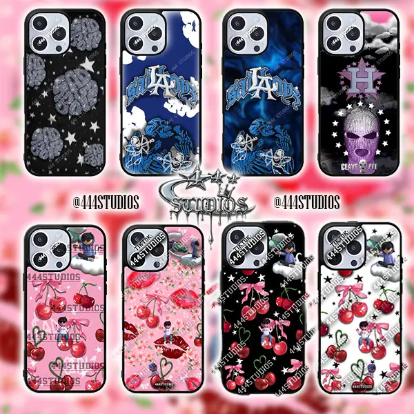 LA CHERRY V2 / SAD BOYZ / Junior H Protector / Funda / DANDY HATS / CLAVE ALI - 444Studios - WATERMARK NOT INCLUDED Stylish Pink, BLACK AND WHITE Case