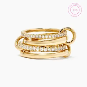 Nova Rose Icon Stack Ring 925 Sterling Silver | Gold & Silver Multi-Layer Statement Band