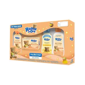 Kit Ricitos de Oro 4 Pieces Mini Shampoo Soap Gel Miel y Argan Line 400 gr