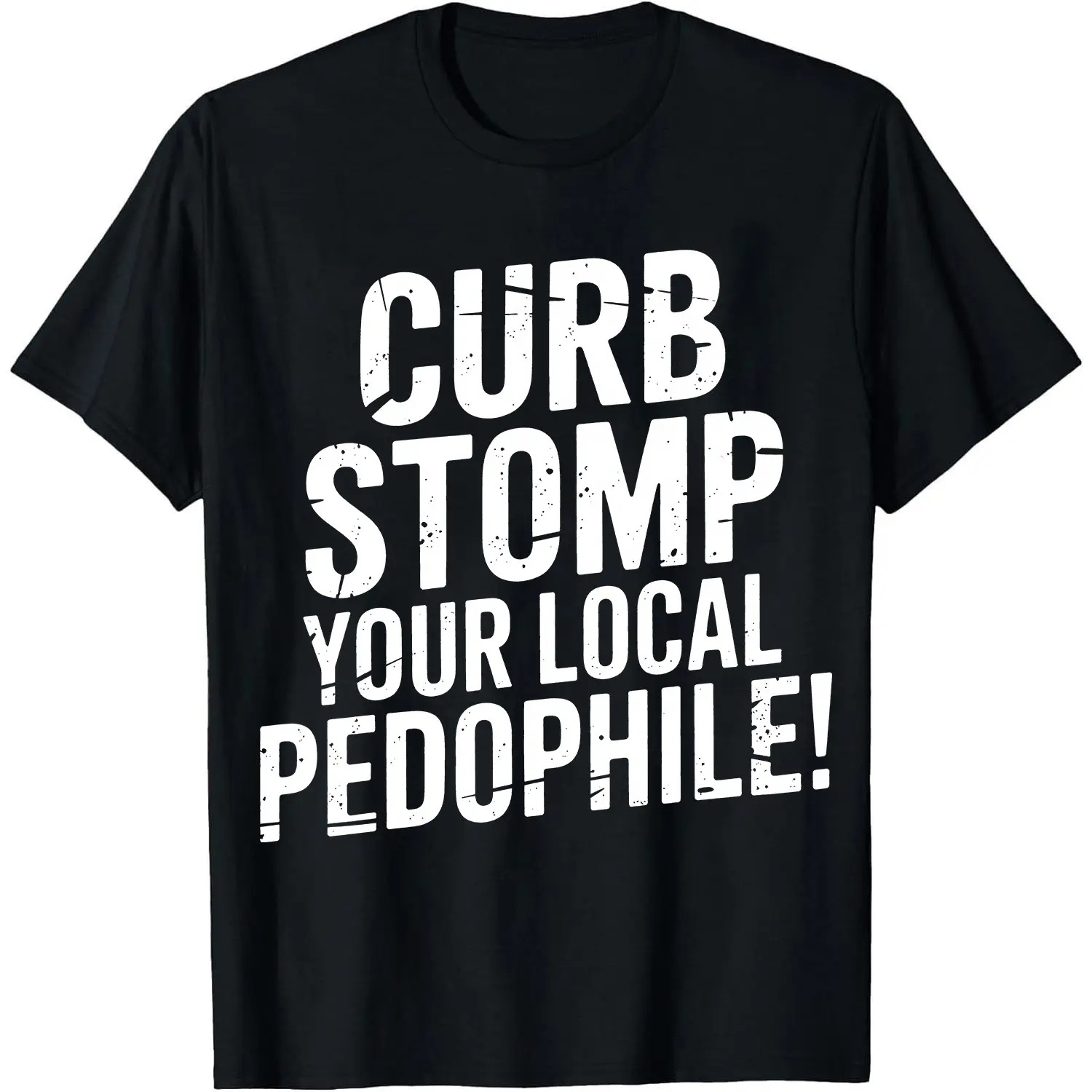 CURB STOMP YOUR LOCAL PEDOPHILE Printed Men's T-shirt Graphic Tee