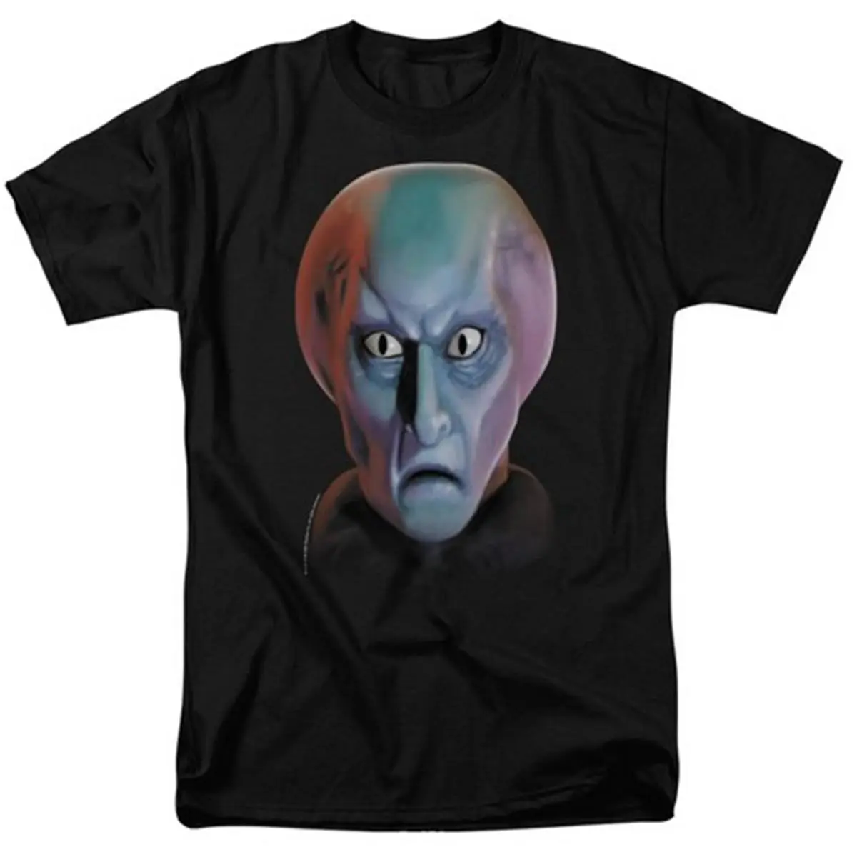 Men's Star Trek T-Shirt with Balok Head Graphic, Casual Short Sleeve Crew Neck in 100% Preshrunk Cotton, Tshirt, Round Neck, 3X, Two-Needle Hemmed Sleeves And Bottom