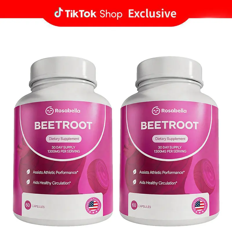 【BUY 1 GET 1 FREE】Rosabella Organic Beetroot Capsules (1300mg) for Blood Flow & Heart Health