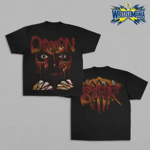 Finn Bálor Demon T-Shirt, Double Sided Heavy Cotton Graphic Tee, Dark Horror Wrestling Shirt, Unisex Streetwear Fan Apparel, Breathable DTG Print