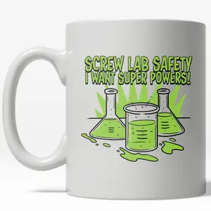 Screw Lab Safety Mug Funny Science Teacher Coffee Cup - 11oz Funny Coffee Mugs Ceramic Printed Drinkware Cup