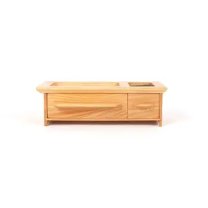 CYPRESS WOOD ROLLING TRAY AND STORAGE BOX