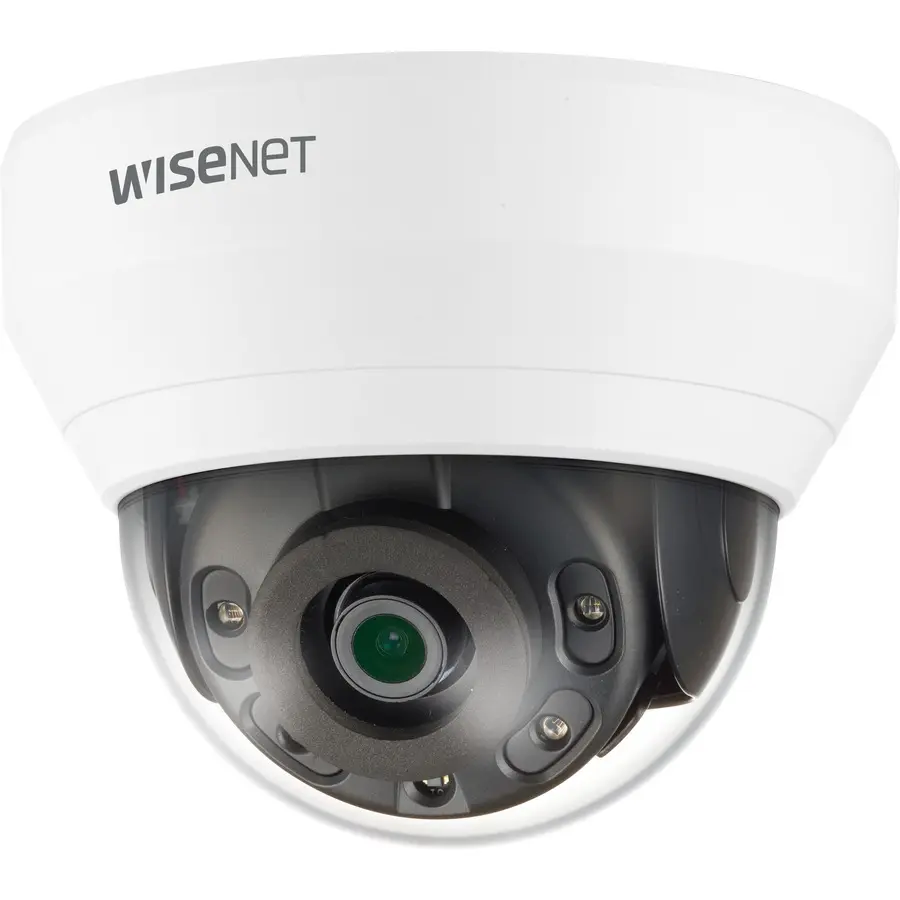 Wisenet QND-7012R 4MP Network Security Camera - Color, White Dome Lens