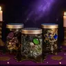 【Color-Themed】Jollyhit Light Goth Witch Mystery Jewelry Jar – 30 pcs Costume Jewelry Blue  Green Purple Rings, Necklaces, Earrings & Bracelets Set daily gift surprise gothic box