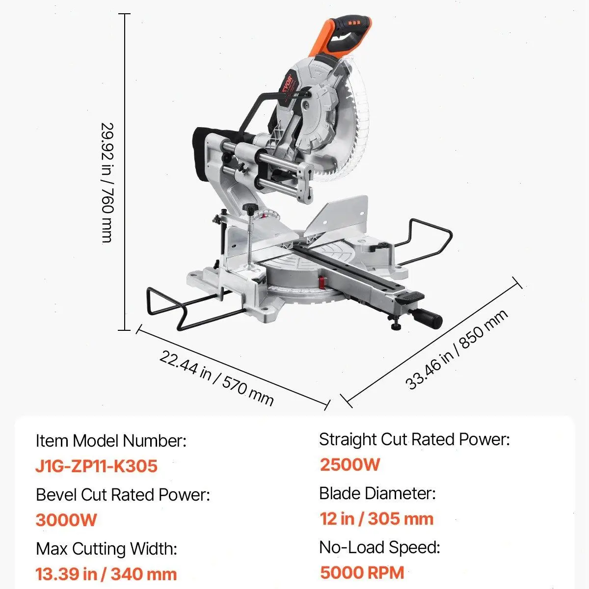 12-Inch Double Bevel Cut