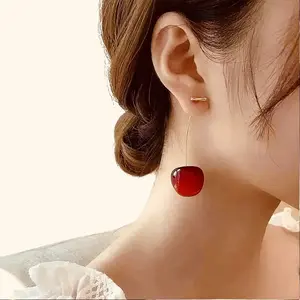Adorable Cherry Earrings: A Charming Delight of Elegance
