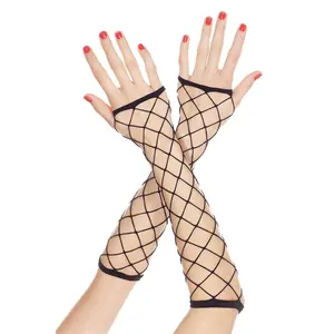 Big diamond net fingerless arm warmer, 410