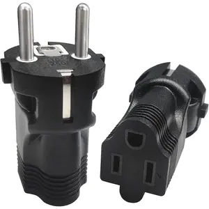 Type E/F  European Travel Adapter,  International Power Plug with 2 Outlet, to  of  EU  Russia  Norway Iceland Greece  Spain (2 Pack)