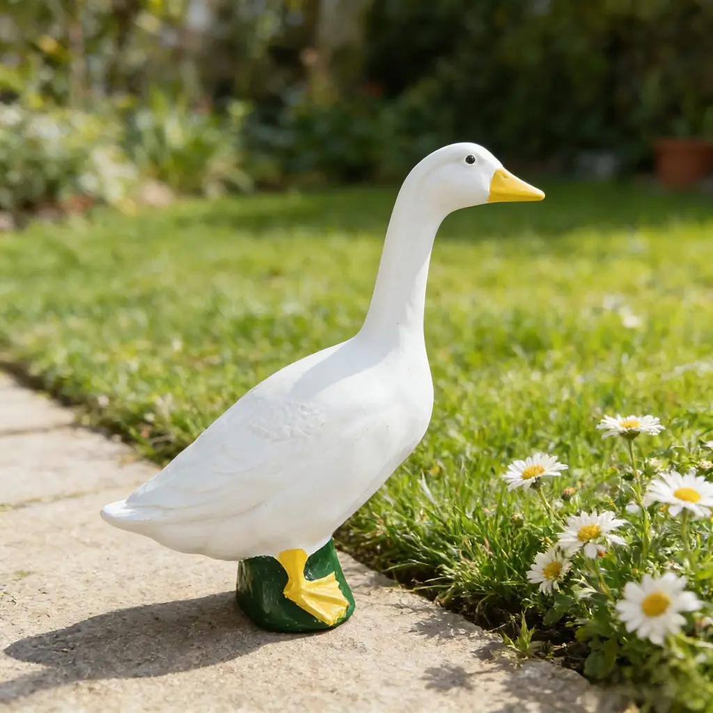 Union Products Porch Goose Statue 6.5 Inch, Decorative Wild Goose Design, Durable Plastic Material, Ideal for Outdoor Lawn, Garden & Patio Decoration, Garden Sculptures Statues, Exterior Decorative Statues