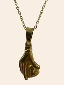 Gold Stainless steel Minimalist Dainty delicate  heart  necklace with giftbox - Cadena Acero inoxidable  angel de la guarda en caja de regalo