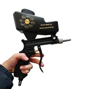 Compact Pneumatic Sandblasting Gun for Home Use, Portable Handheld Tool for Metal and Wood Surface Finishing, Includes Nylon Dust Cleaning Brush