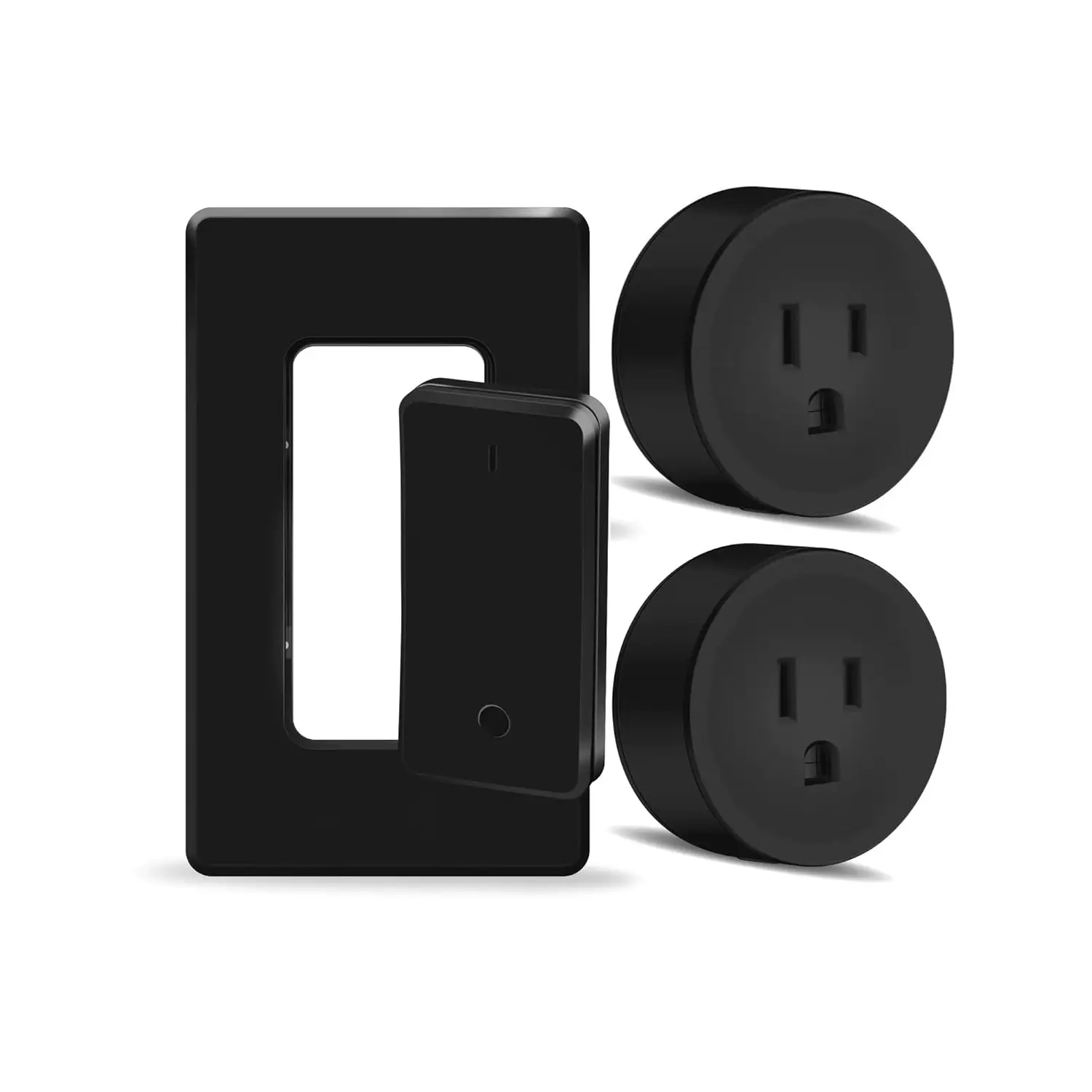 2-Pack Black Remote Control Light Sockets with Buckle Design, Removable Light, On/Off Control, 300 ft Range, 1500W, Programmable, No Wiring/No WiFi, CE-Certified for Household Appliances, Fans