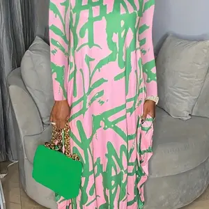 Long Classy Pink oversized Dress one size