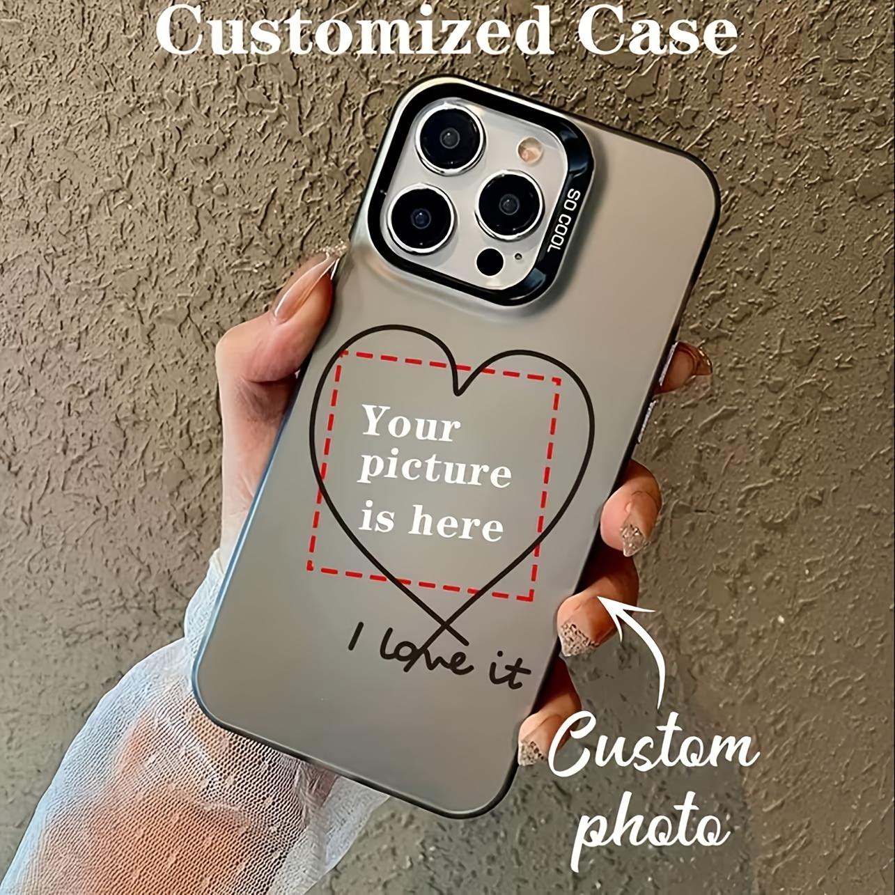 Valentine's Day Exclusive Custom DIY Sexy Sweetheart Photo Transparent Soft Phone Case/Cover, Couple/Family/Baby/Pet Portrait Design for Weddings, Compatible with iPhone 11/12/13/14/15/16/17Pro Max, Vibrant Case - Black