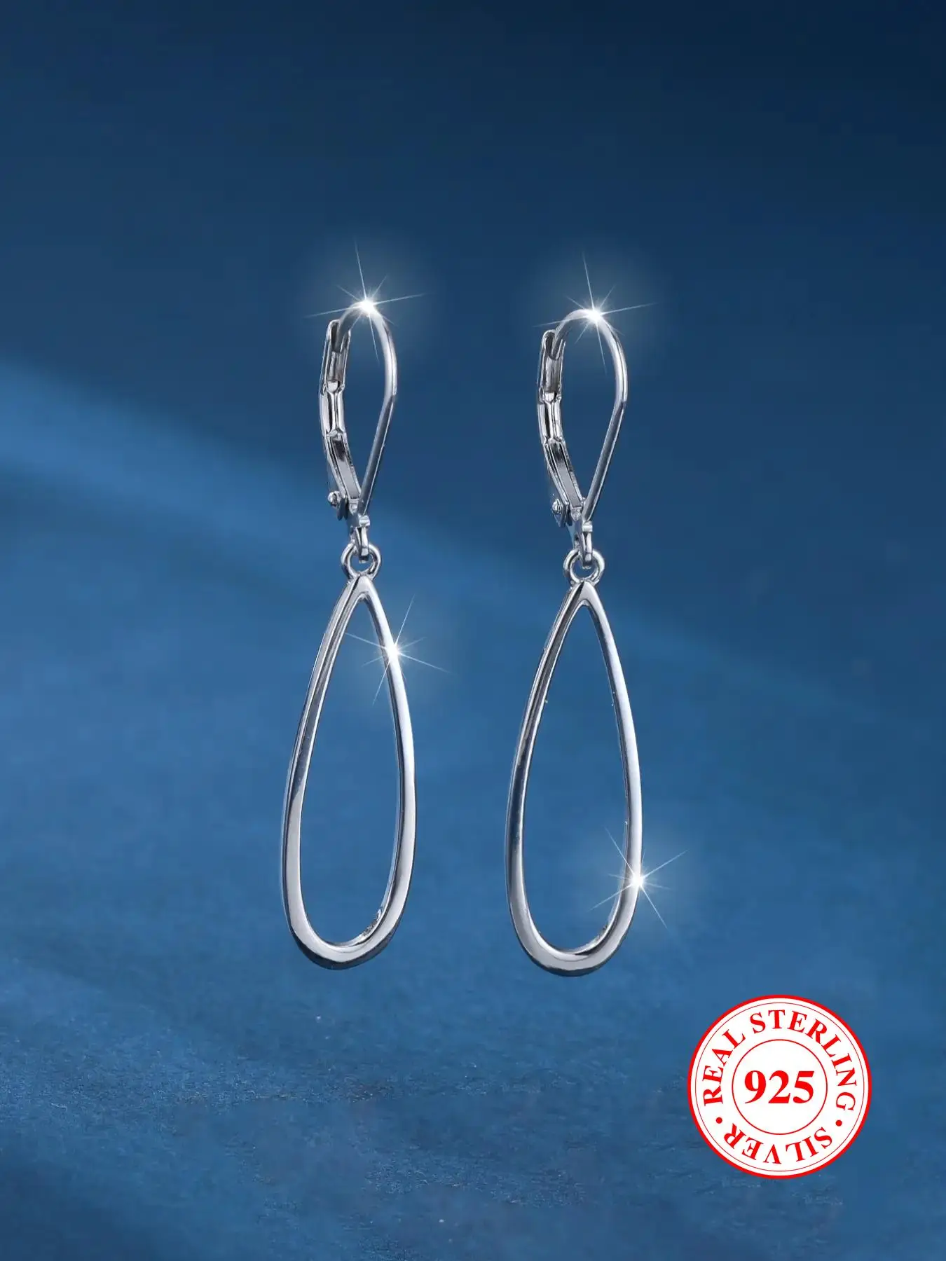 925 Sterling Silver Simple Dangle Earrings, Water Drop Shaped Earrings for Women, Fashion Jewelry for Party, Trendy All-match & Exquisite Jewelry for