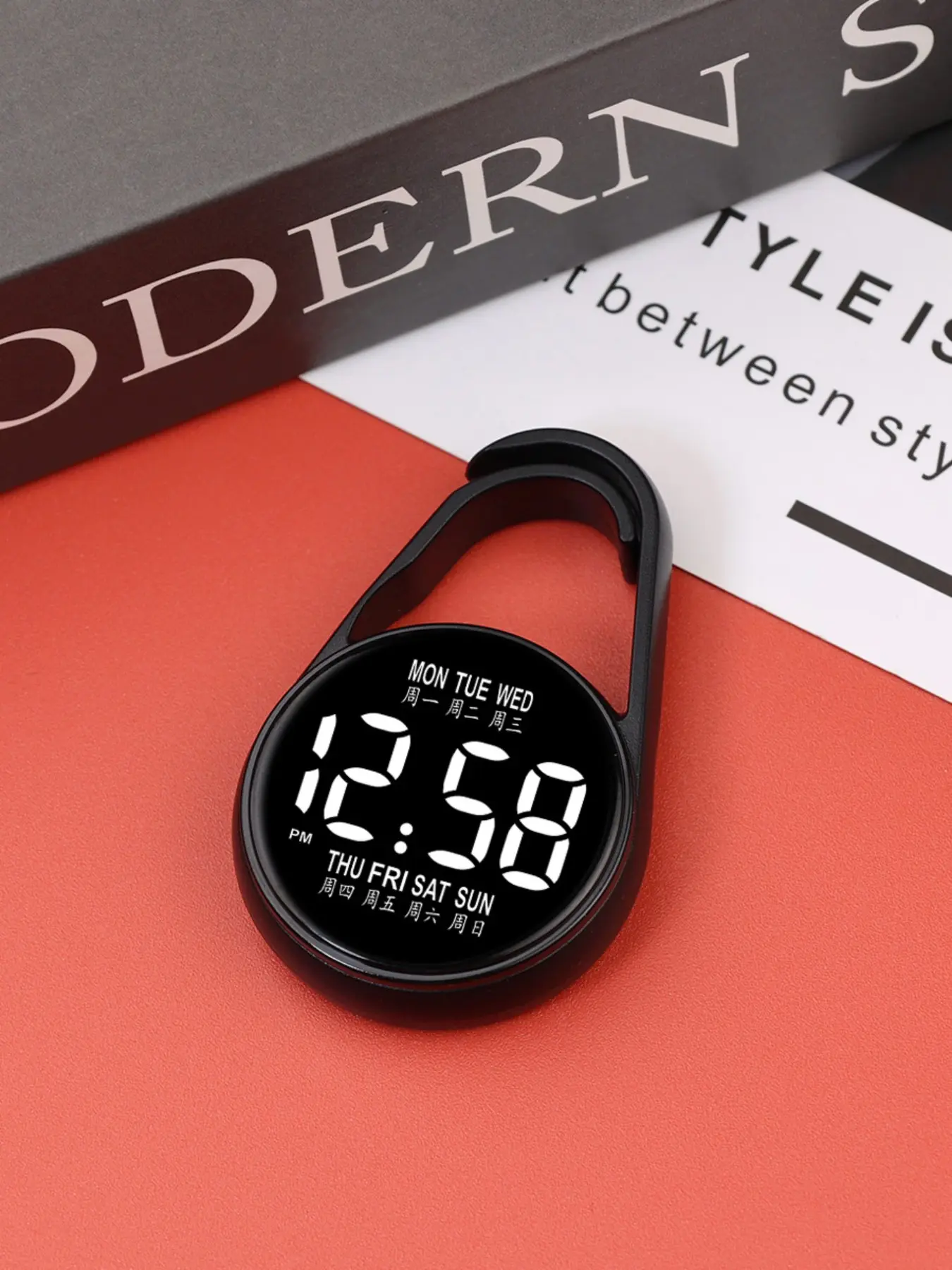 Women's Creative Fashion Watch, Student Pendant Watch, Simple Mini Digital Watch with Night Light and Week Display, Portable Waterproof Plastic Pocket Watch, Luminous Waterproof Watch