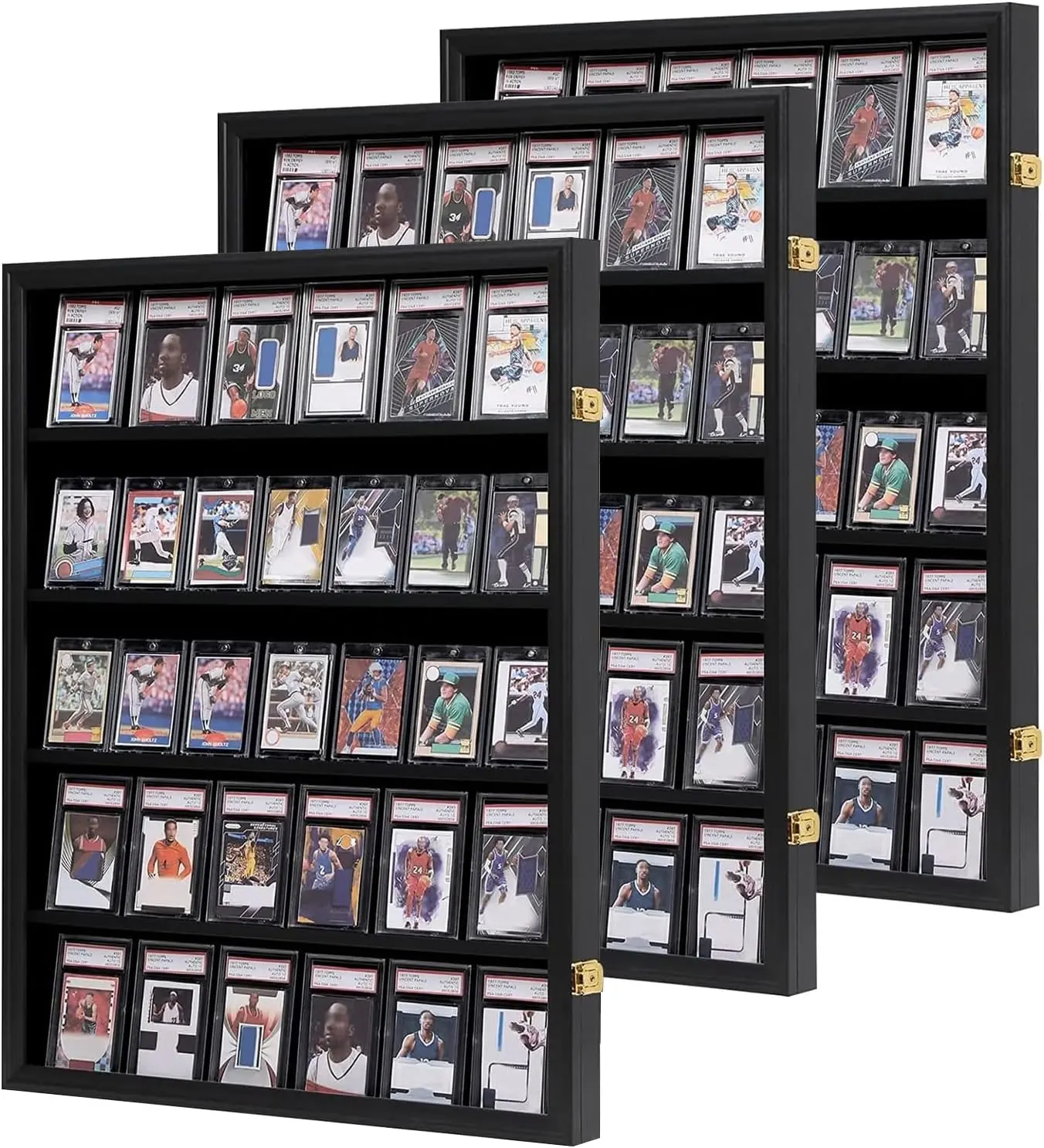 Baseball Card Display Case 3Pack - 35 Graded Sports Card Display Frame - Holds Sport Cards with UV Protection Clear View Lockable Wall Cabinet for Football Basketball Trading Card Vertical Rod Sleeves - TikTok Shop Baseball Card Display Case 3Pack - 35 Graded Sports Card Display Frame - Holds Sport Cards with UV Protection Clear View Lockable Wall Cabinet for Football Basketball Trading Card Vertical Rod Sleeves - TikTok Shop