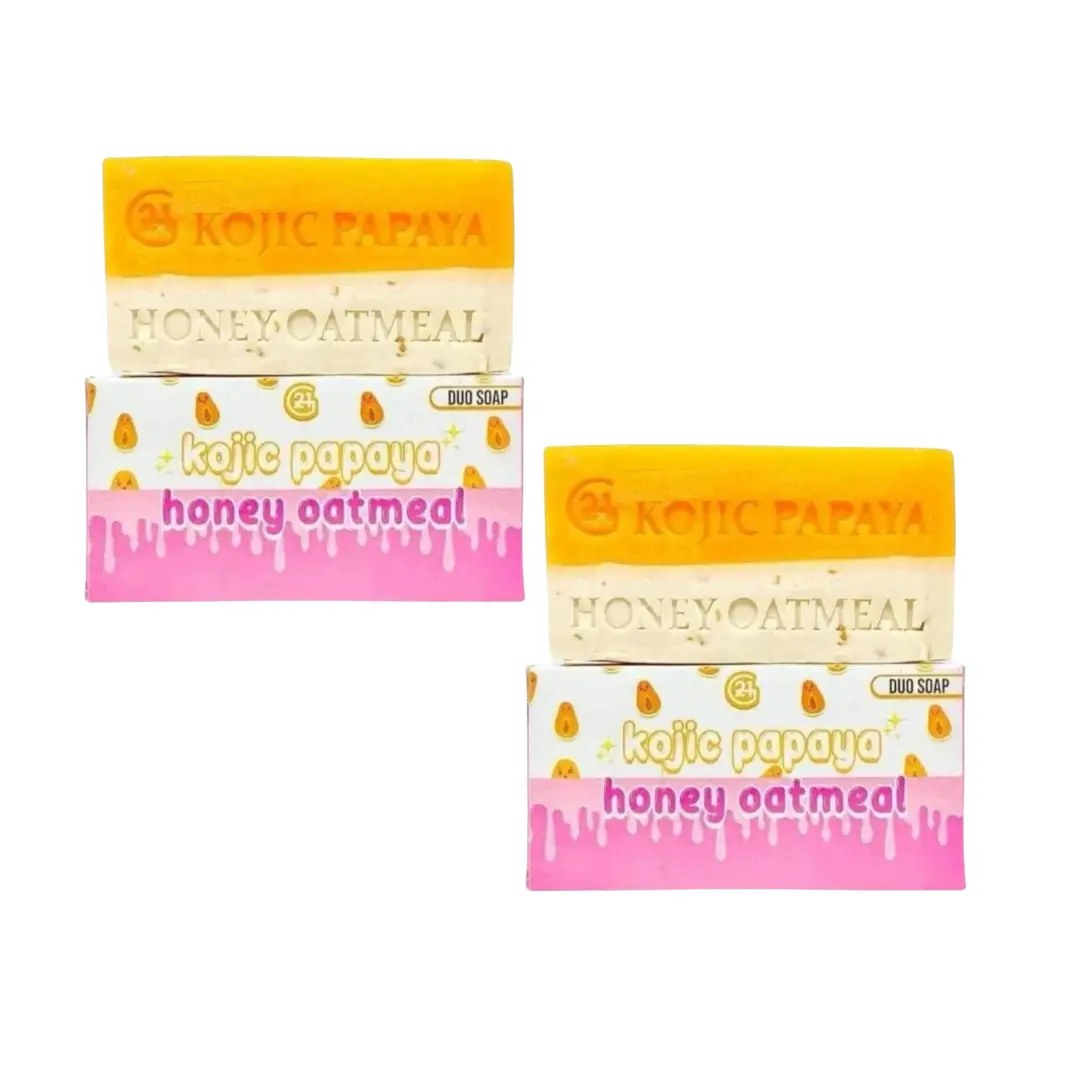 G21 Kojic Papaya Honey Oatmeal Duo face and body Soap 135g (Pack of 2)