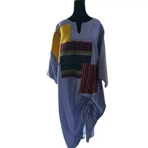 Cotton Rich Aunty Dress with Aso Oke Mix - Stylish and Comfortable for Everyday Wear