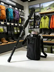 2pcs Aluminum Alloy Telescopic Trekking Poles, Crossbody Shoulder Bag Large Capacity Portable Water Bottle Holder, Travel Essentials