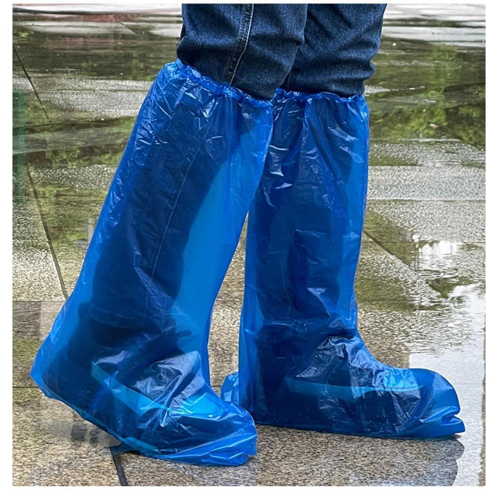 Disposable 10-piece rainproof shoe covers, thickened, non-slip, wear-resistant, long-tube waterproof, transparent foot covers