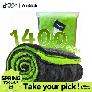 AUTTIK 48x24“ Car Drying Towel, 1400GSM Microfiber Drying Beast - Dual-Sided Twisted Loop Weave, Ultra Absorbent & Scratch-Free, Detailing Towel for Cars and Boats