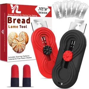 2 count Sourdough Lame, Upgraded  Bread Lame with Retractable Anti-Slip Handle, Dough Scoring Tool & Bread Scoring  for Sourdough Baking, Includes 5  & 2 Finger