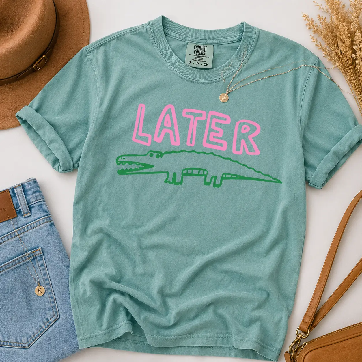 Retro Alligator Shirt Trendy Graphic Tee Vintage 90s Comfort Colors Later Gator T-Shirt, Retro Style Shirt, Funny Graphic Alligator Tee, Gift For Him Or Her clothing Top Womenswear Street