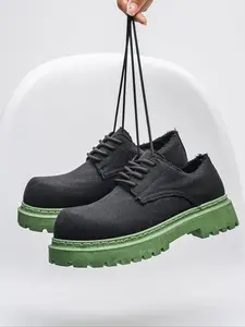 Men's Fashionable Lace Up Front Oxford Shoes, Casual Comfortable Breathable Platform Shoes for Daily Wear, Perfect for Students and Outdoor Sports, Boy, Walking Shoes