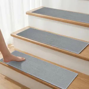 Stair Treads for Wooden 15 Pack Adhesive Stair-Runners Carpet Stair Treads for  and Dogs 9"x30" Grey