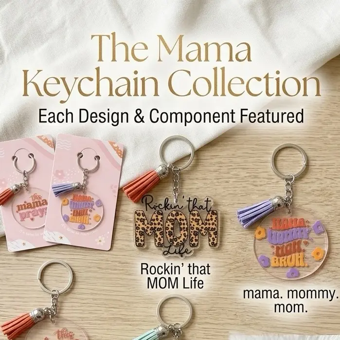 Mama Keychains Collection - Rockin' that MOM Life & mama mommy mom Designs with Tassels and Unique Components