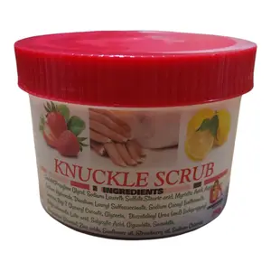 Knuckles, Kneel, Elbow, Leg Scrub. This textured, exfoliating knuckle scrub utilizes natural sugar crystals nourishing botanical oils, extracts and actives to buff away dead skin cells, helping to smooth, soften, and refine the skin.