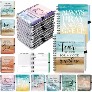 10 Sets / 20 count Christian Mothers Day Prayer Journals for Women Bulk, Church Gifts, Christian Spiral Notebooks with Religious Pens,  Study & Sunday School Supplies (Verses of Faith)